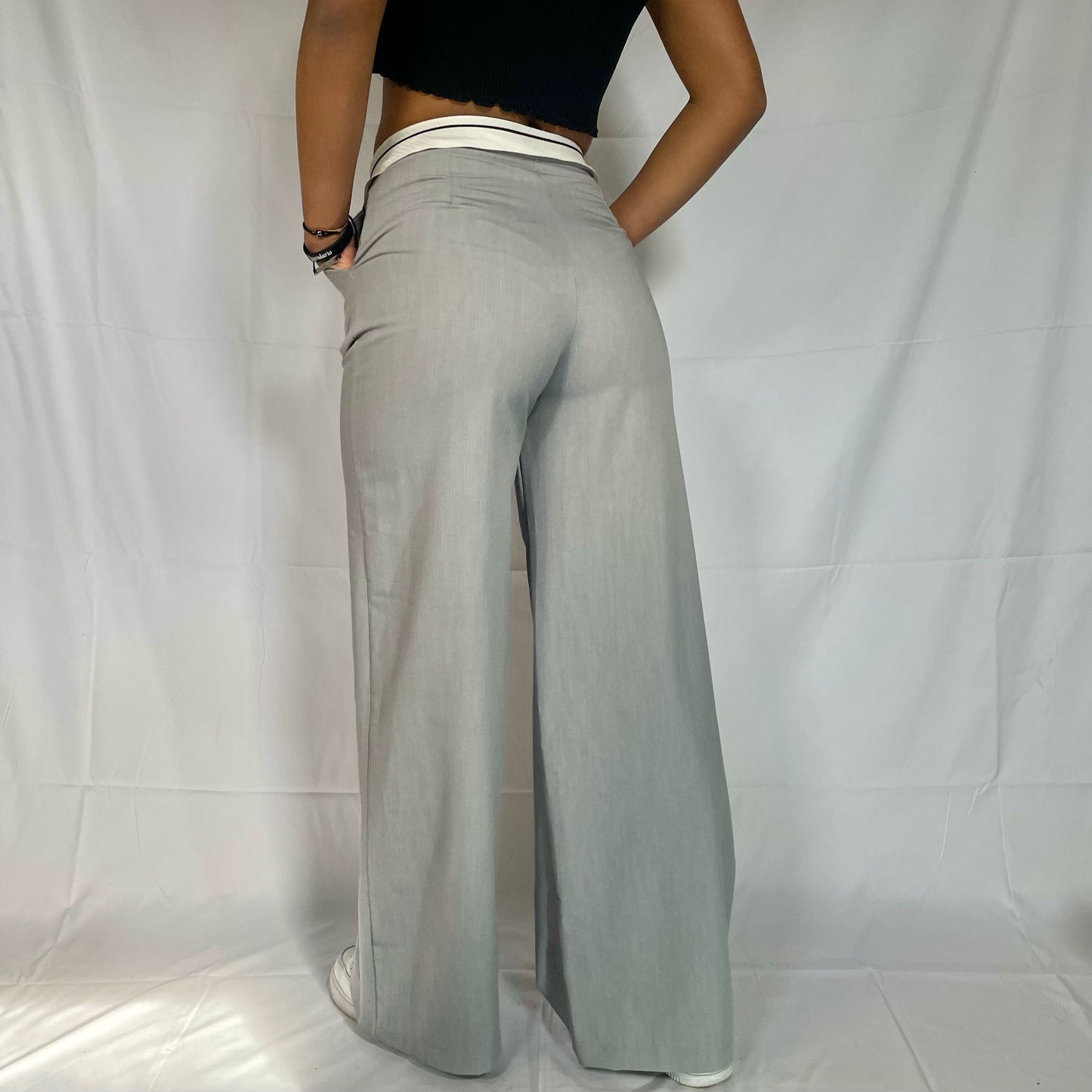 PANTA WIDE LEG CON DETTAGLIO VITA